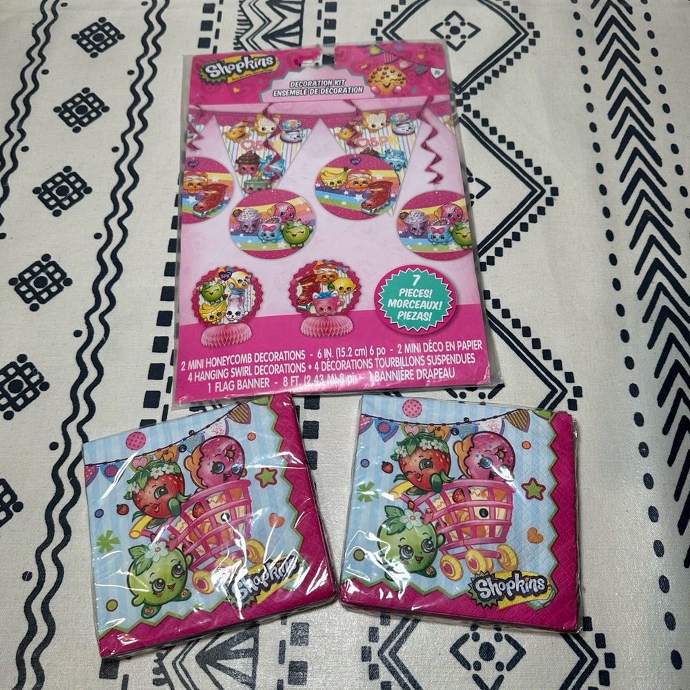 Shopkins Birthday Party Supplies Decorations + 2 Napkins packages‎